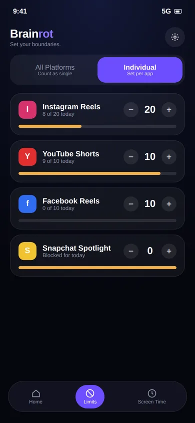 Brainrot app screen