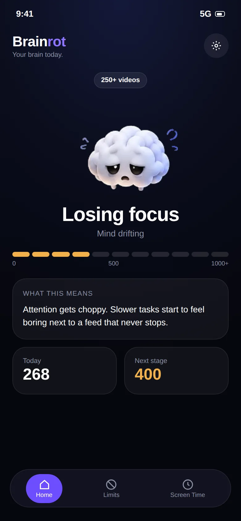 Brainrot mascot screen